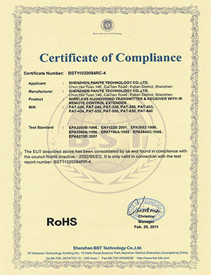 RoHS Certificate