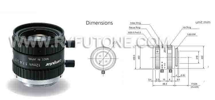 Computar M1214-MP2 Million Vision Industry Camera Len4 12mm C Interface